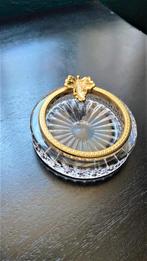 Magnifique ancien cendrier en cristal bord doré, Antiquités & Art, Enlèvement ou Envoi