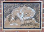 schilderij naakt gesigneerd Mont 97, Antiek en Kunst, Ophalen of Verzenden