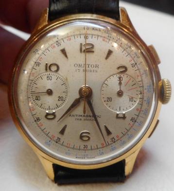 109) Orator Chronographe mécanique vintage, calibre Landeron beschikbaar voor biedingen