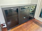 Meuble de rangement buffet noir avec portes vitrées, Ophalen, Gebruikt, Glas, Met deur(en)