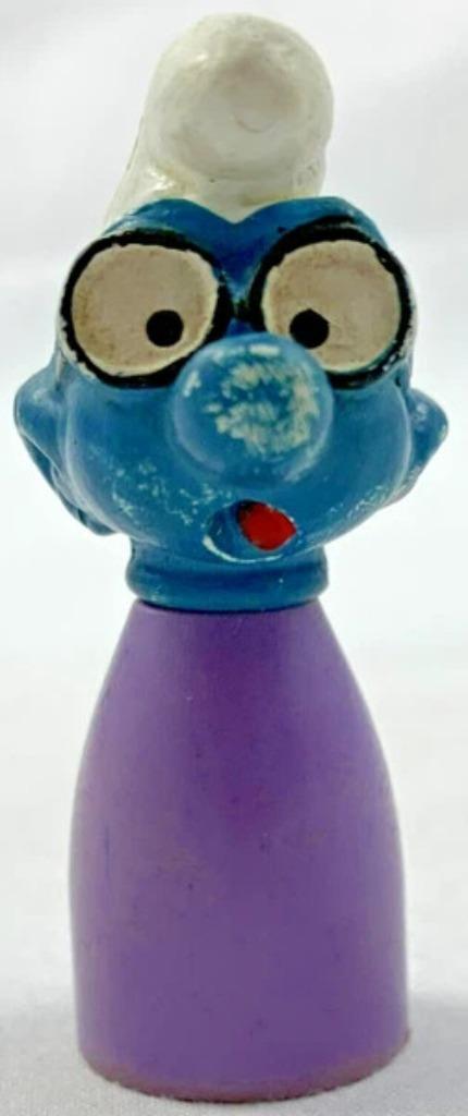 Smurfen Brilsmurf paarse pion smurf figuur 5,5cm vintage 70s, Verzamelen, Smurfen, Zo goed als nieuw, Brilsmurf, Verzenden