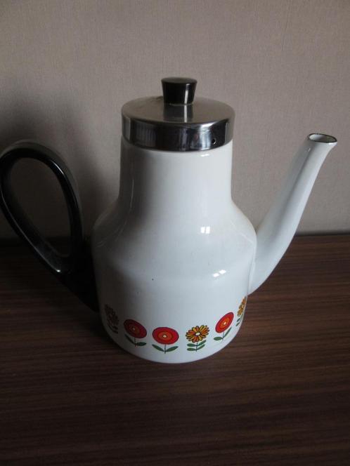 Retro design koffiekan, emaille Siegwerk bloemenmotief nieuw, Antiek en Kunst, Antiek | Keramiek en Aardewerk, Ophalen of Verzenden