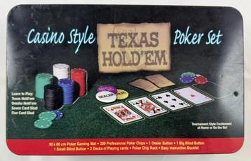 Jeu de cartes Poker Blackjack Set avec 200 jetons de poker P, Envoi, Comme neuf