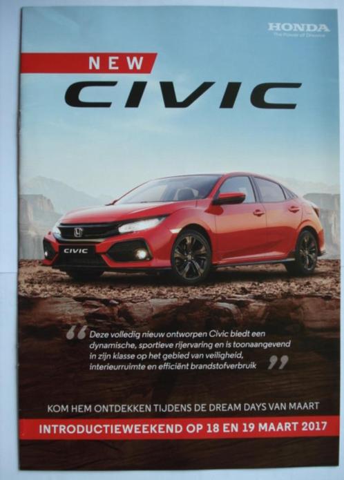 Honda gamma 2017 Brochure Catalogue Prospekt Civic NSX HR-V, Livres, Autos | Brochures & Magazines, Comme neuf, Honda, Envoi