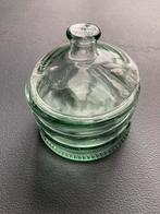 Handgemaakt potje met deksel, groen glas, Antiek en Kunst, Ophalen