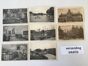 8 oude postkaarten van Antwerpen (deels leger) aan 1 euro beschikbaar voor biedingen