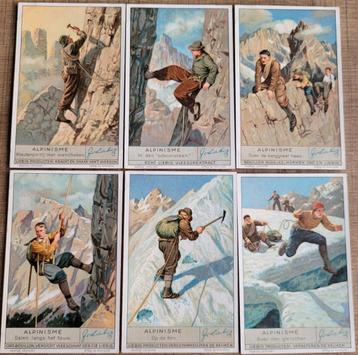 6 oude Liebig prenten: Alpinisme, Enlèvement ou Envoi, Utilisé, Autres sujets/thèmes, Gravure