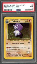 Poliwrath Holo PSA 7 - 9/75 - Neo Discovery 2001, Hobby en Vrije tijd, Verzamelkaartspellen | Pokémon, Verzenden, Zo goed als nieuw