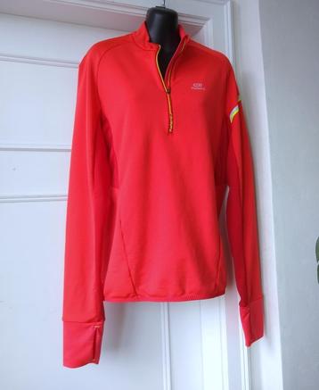 Kalenji rood / oranje sporttruitje met rits, sz M disponible aux enchères