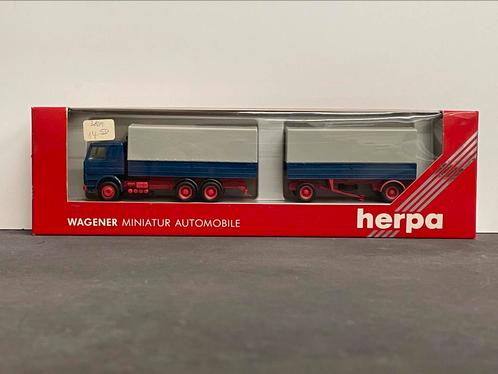 Herpa Scania 142M combinatie 1:87, Hobby en Vrije tijd, Modelauto's | 1:87, Zo goed als nieuw, Bus of Vrachtwagen, Herpa, Ophalen of Verzenden