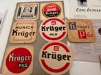 Oude bierviltjes krüger eeklo, Verzamelen, Biermerken, Ophalen of Verzenden, Gebruikt, Viltje(s)
