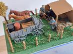 Diorama Duitse soldaten met kar en paarden, Ophalen, Zo goed als nieuw, Diorama