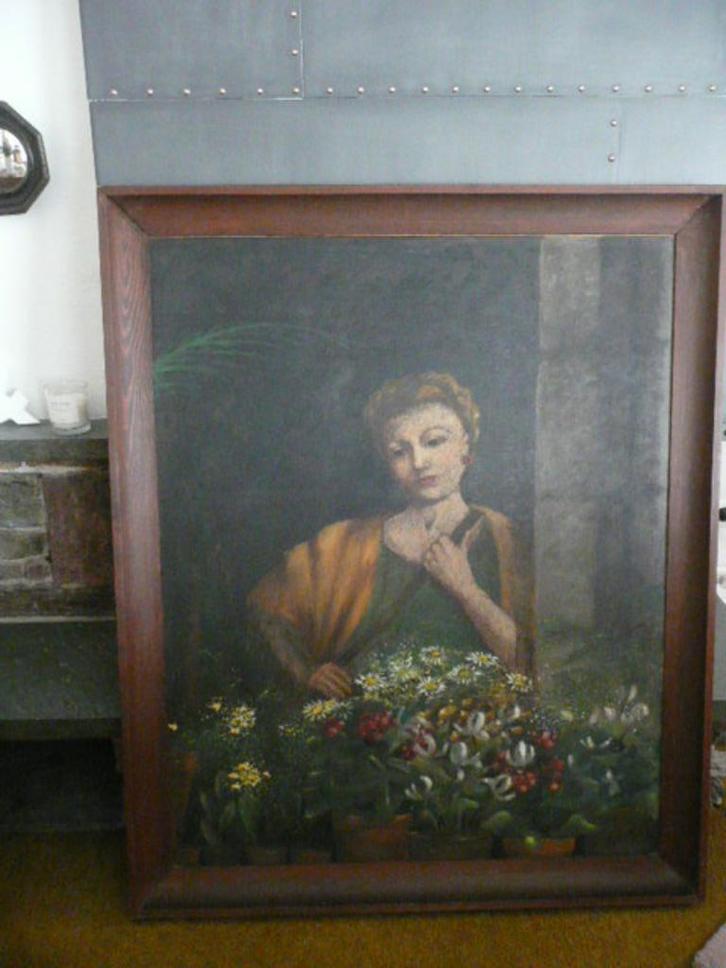 Schitterend groot schilderij op hout, 1946 gesigneerd, Antiek en Kunst, Kunst | Schilderijen | Klassiek, Ophalen