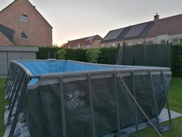 Intex zwembad  + filter + warmtepomp + divers, Gebruikt, 300 cm of meer, Rechthoekig, Ophalen
