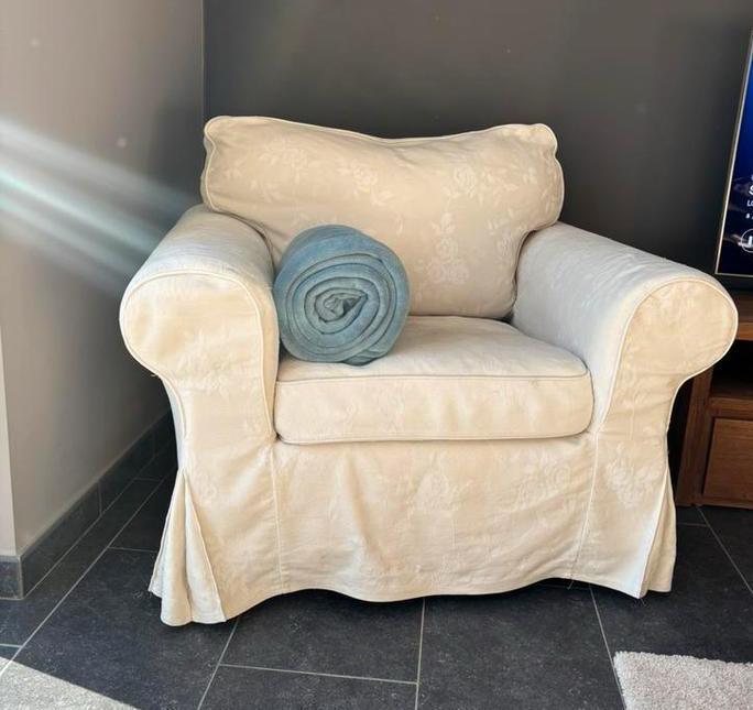 Eenzit feauteuil IKEA EKTORP, Huis en Inrichting, Fauteuils, Gebruikt, Stof, Ophalen