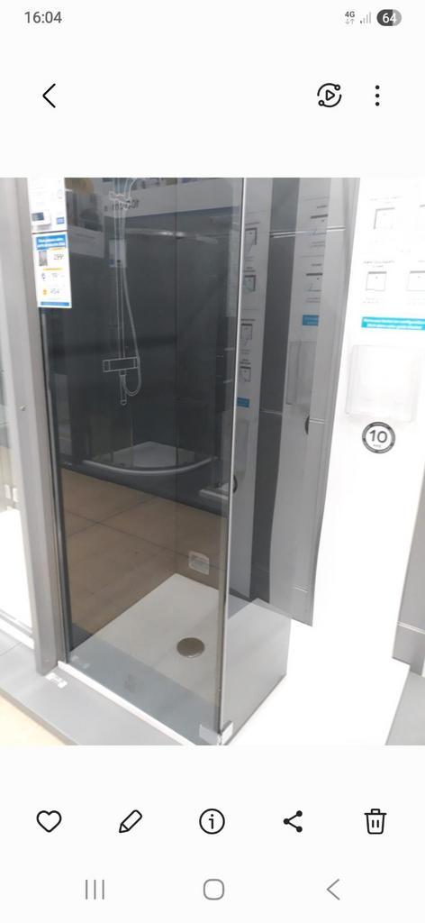 Douchescherm van gerookt glas van 10 mm., Huis en Inrichting, Badkamer | Complete badkamers, Nieuw, Ophalen