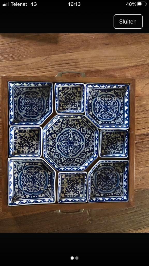 Serveerset met 9 schaaltjes, Huis en Inrichting, Keuken | Servies, Zo goed als nieuw, Ophalen