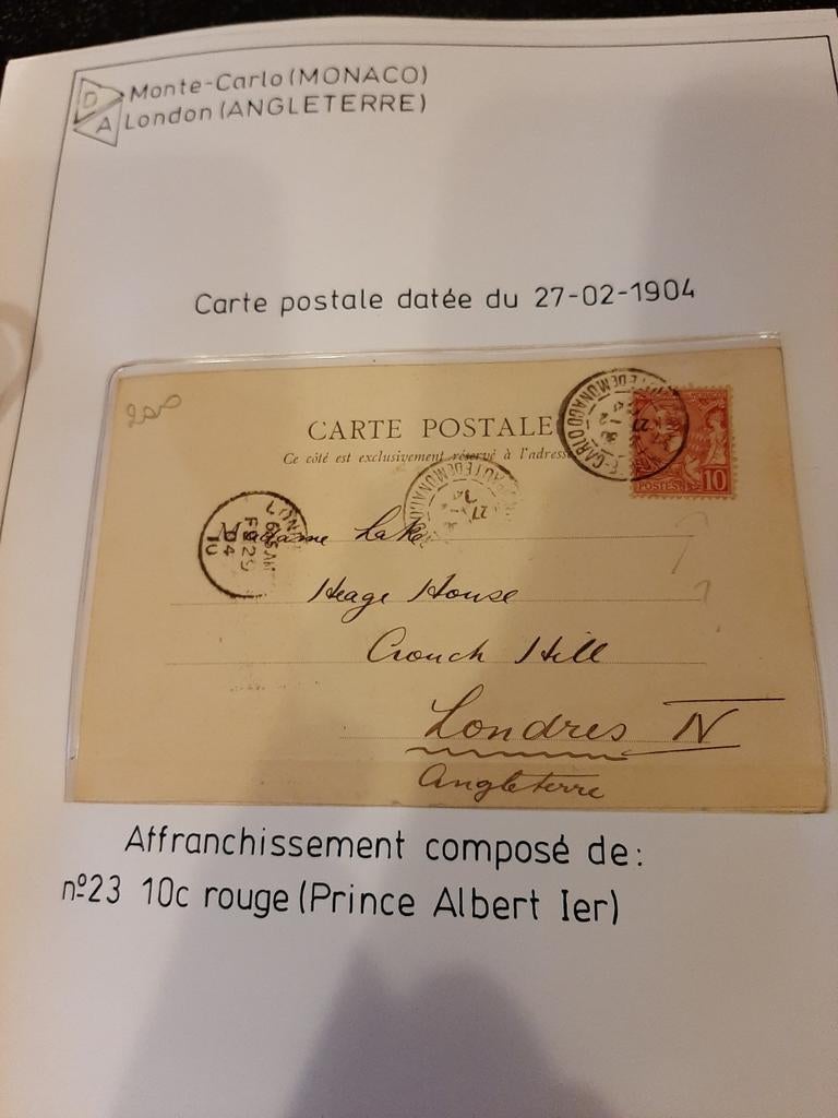 Lot de cartes postales de Monaco 1904, Enlèvement ou Envoi