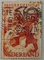 postzegel Nederland 1945 7,5 cent (NL0004), Enlèvement ou Envoi, Après 1940, Affranchi