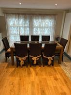 Salon salle à manger bois massif & granit noir haute gamme, Ophalen, Zo goed als nieuw