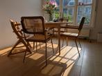 Uitschuifbare ronde eettafel van massief eikenhout, Huis en Inrichting, Tafels | Eettafels, Ophalen, Zo goed als nieuw, Vijf personen of meer