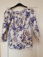 Mooie zomerblouse met paarse bloemen maat 40, Maat 38/40 (M), Wit, Ophalen of Verzenden, Zo goed als nieuw