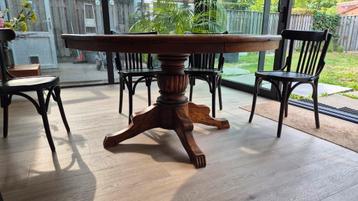 Table ronde en chêne sur pied de colonne, 140 cm, Maison & Meubles, Tables | Tables à manger, Enlèvement