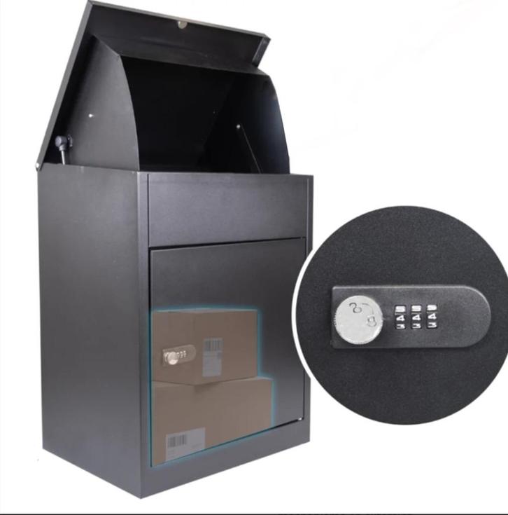 Pakketbrievenbus XL, zeer stevig met cijferslot, Tuin en Terras, Brievenbussen, Nieuw, Staal, Ophalen of Verzenden