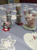 3 figurines lapins et ange, Collections, Statues & Figurines, Enlèvement ou Envoi