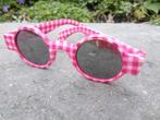 Lunettes de soleil enfants à carreaux rose blanc verres rond, Enlèvement ou Envoi, Utilisé, Rose, Lunettes de soleil