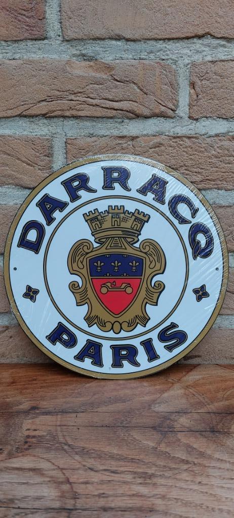 Panneau publicitaire pour la marque automobile Darracq Paris, Collections, Marques automobiles, Motos & Formules 1, Neuf, Voitures