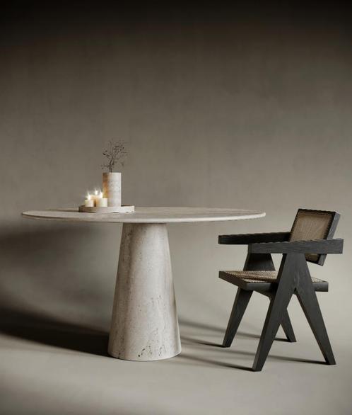 Travertin Eettafel NIEUWE- ACTIE!!, Maison & Meubles, Tables | Tables à manger, Neuf, Autres formes, Autres matériaux, Enlèvement ou Envoi