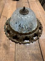 Oude plafond lamp, Ophalen, Gebruikt, Glas