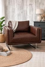 Fauteuil/fauteuil marron au look moderne, Maison & Meubles, Enlèvement, Cuir