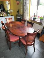 Tafel in kersenhout met 6 bijhorende stoelen, Ophalen