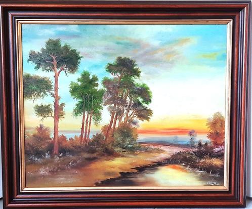 Prachtige oude olieverf schilderij op hout- Gesigneerd!, Antiek en Kunst, Kunst | Schilderijen | Klassiek, Ophalen