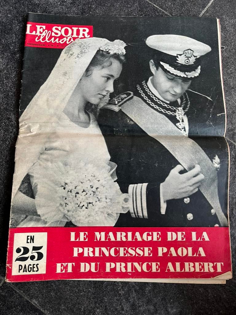 Le Soir - 2 juillet 1959 - mariage Paola - Albert, Boeken, Ophalen of Verzenden