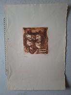 Ets in bister van Jos Verdegem  "Clown", Antiek en Kunst, Kunst | Etsen en Gravures, Ophalen of Verzenden