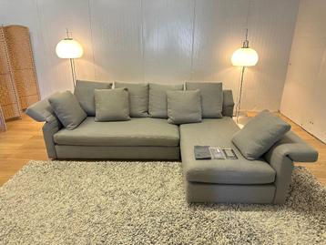 TBE Minotti Collar Canapé d'angle + table d'appoint PN 20000, Trois personnes, 150 cm ou plus, Bankstel Zetel Sofa Hoekbank Design Bank