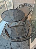 Ijzeren tuinsetje in antraciet kleur., Tuin en Terras, Tuinstoelen, Ophalen, Gebruikt