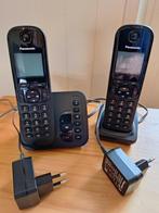 Téléphone Panasonic KX-TGC220BL fixe, Télécoms, À Faible Émission d'Ondes, 2 combinés, Enlèvement, Utilisé