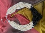 ketting met  8 gedraaide snoeren zoetwaterparels DIDI, Neuf, Enlèvement ou Envoi, Synthétique, Réglable