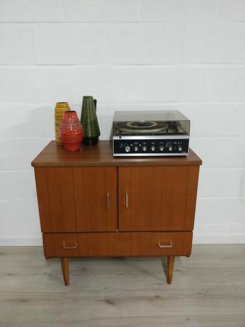 Vintage midcentury ladekast | platenspelermeubel  beschikbaar voor biedingen