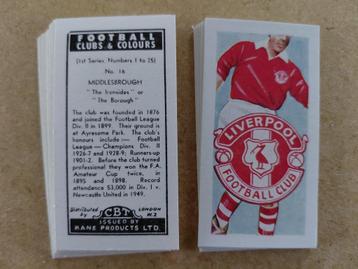 Football Clubs & Colours compl. set 25 voetbal chromos 1957 beschikbaar voor biedingen