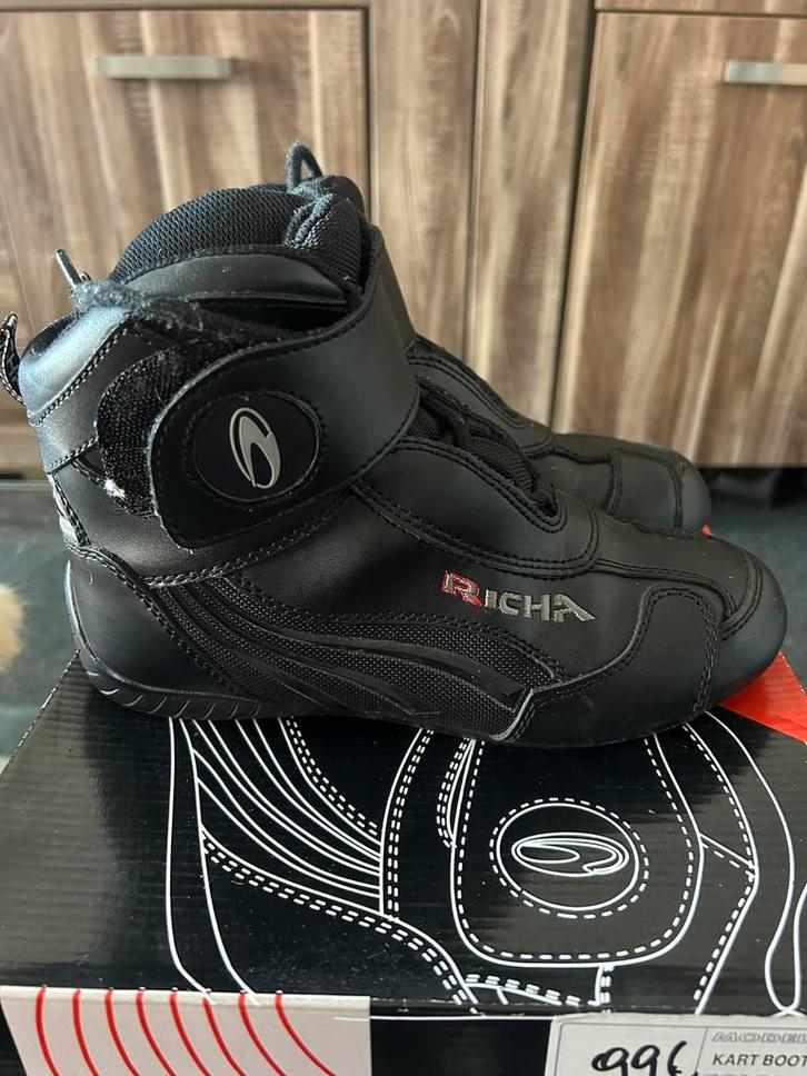 Zwart lederen schoenen, Motoren, Kleding | Motorkleding, Laarzen, Dames, Tweedehands, Ophalen of Verzenden