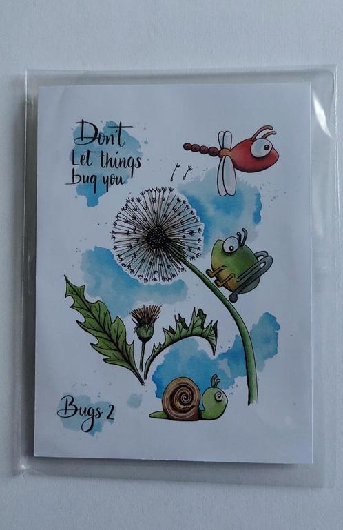 Clear Stamps Don't Let things bug you Bugs 2, Hobby en Vrije tijd, Stempelen, Zo goed als nieuw, Clearstamp, Ophalen of Verzenden