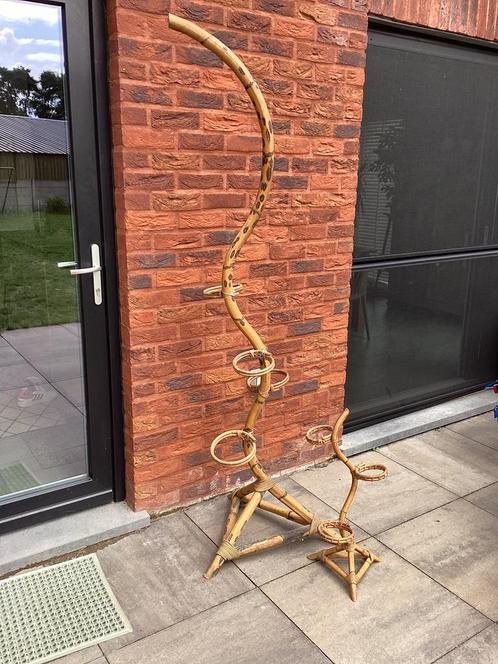 Vintage bamboe plantenstandaard +/- 2m en +/- 60cm, Huis en Inrichting, Woonaccessoires | Etagères, Gebruikt, Ophalen