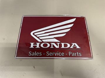 Metaal bord - Honda Sales - Service - Parts - 20x30 cm, Verzamelen, Ophalen of Verzenden, Nieuw