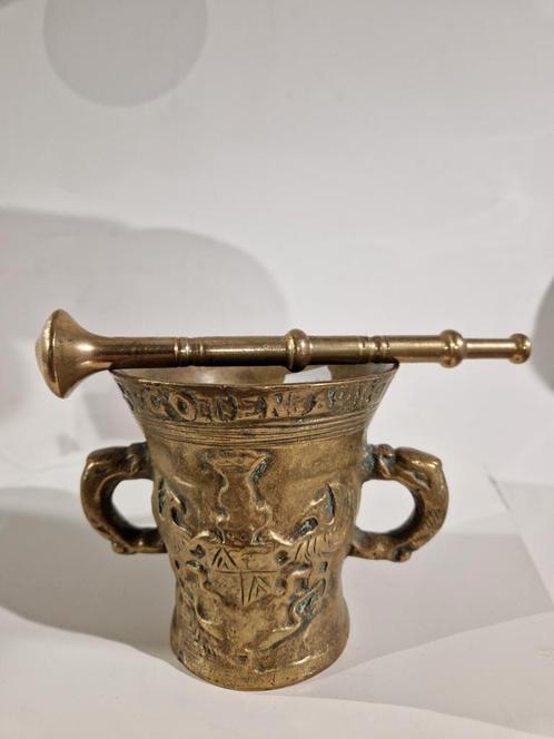 Apothekerspot brons met stamper  , 1700 gram, Antiek en Kunst, Antiek | Brons en Koper, Brons, Ophalen of Verzenden