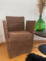 Eetkamerstoel design in rotan (4 st beschikbaar), Huis en Inrichting, Stoelen, Ophalen, Bruin, Zo goed als nieuw, Vier